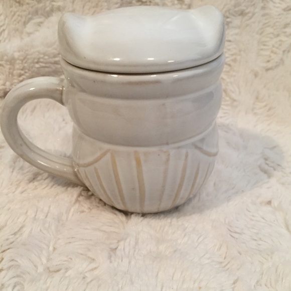 Indigo owl mug with cover - Picture 2 of 4